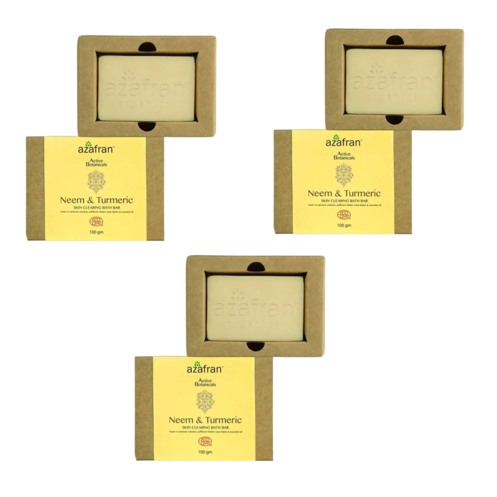 Azafran Active Botanicals Neem & Turmeric Skin Clearing Bath Bar | Grocsy
