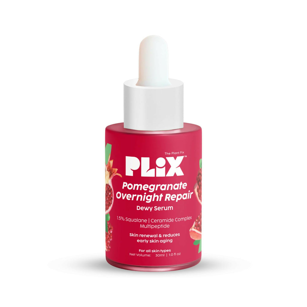 PLIX The Plant Fix Pomegranate Overnight Repair Dewy Serum - Reduce Fine Lines & Wrinkles | Grocsy