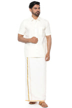Ramraj Cotton Mens Poly Cotton Cream Colour Half Sleeve Shirt | Grocsy