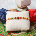 Indianvibez Rudraksh With Colourful Beads With Designer Rakhi | Grocsy