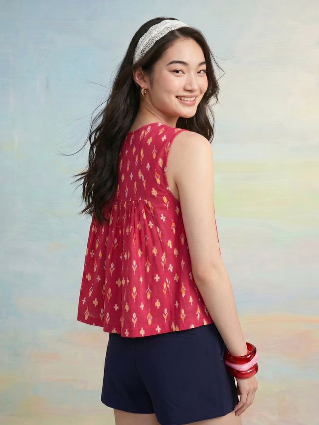 Janasya Pink Peplum Cotton Top | Grocsy
