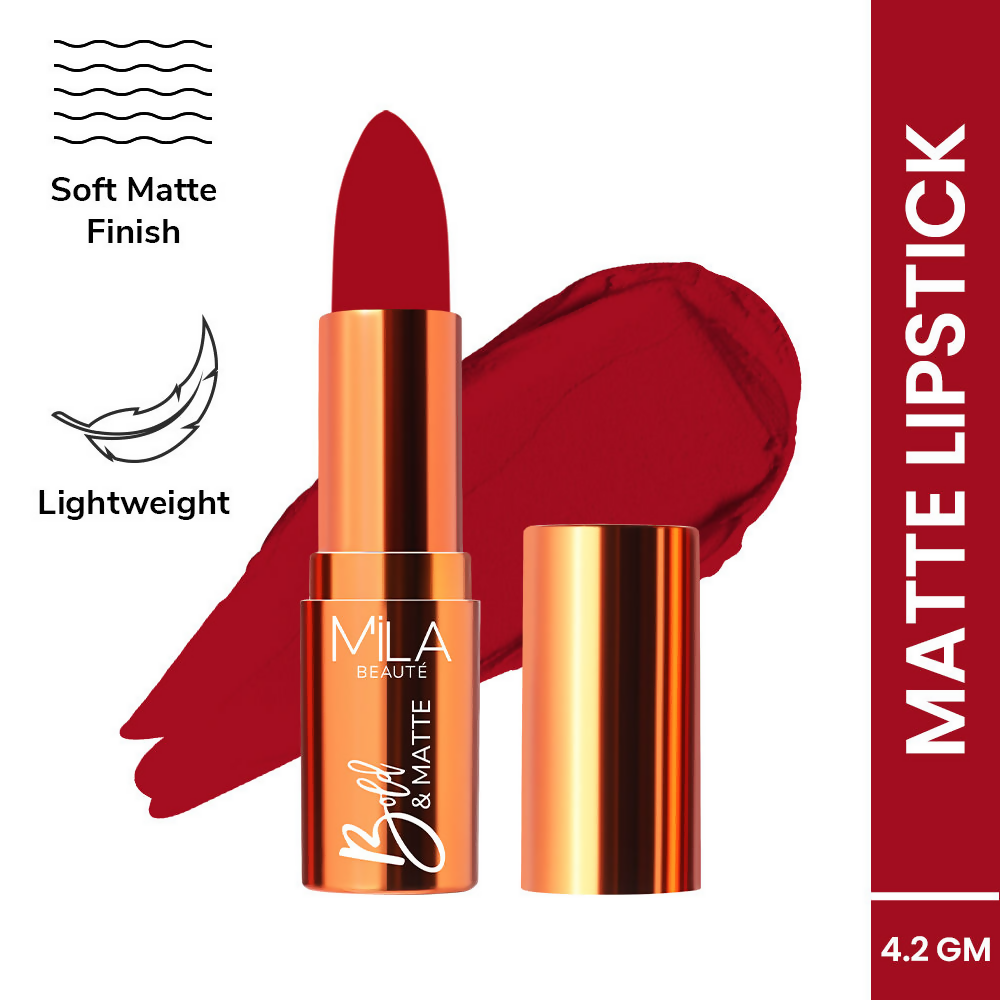 Mila Beaute Bold & Matte Long Lasting Highly Pigmented Lipstick - Red Carpet | Grocsy