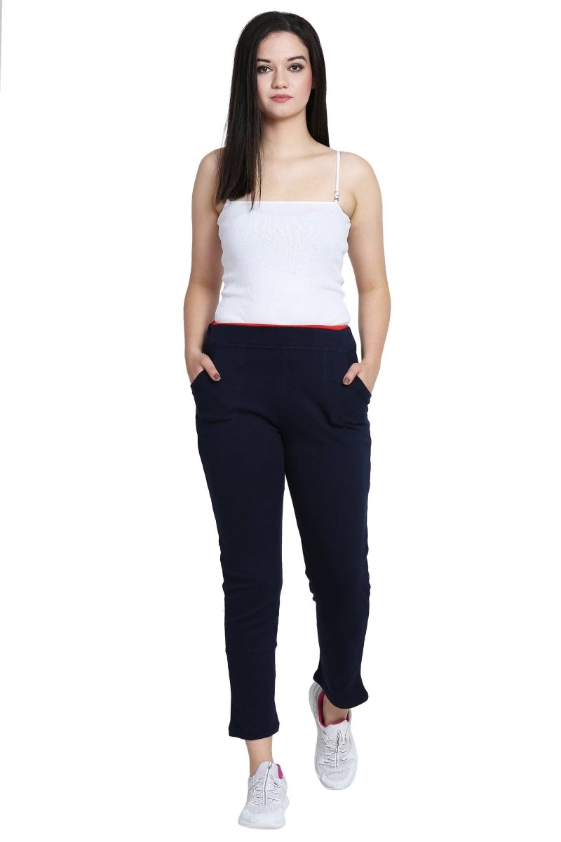 Asmaani Navy Blue color Hosiery Lower with Two Side Pockets. | Grocsy
