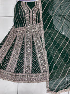Anaita Dark Green Georgette Embroidered Salwar Suit | Grocsy