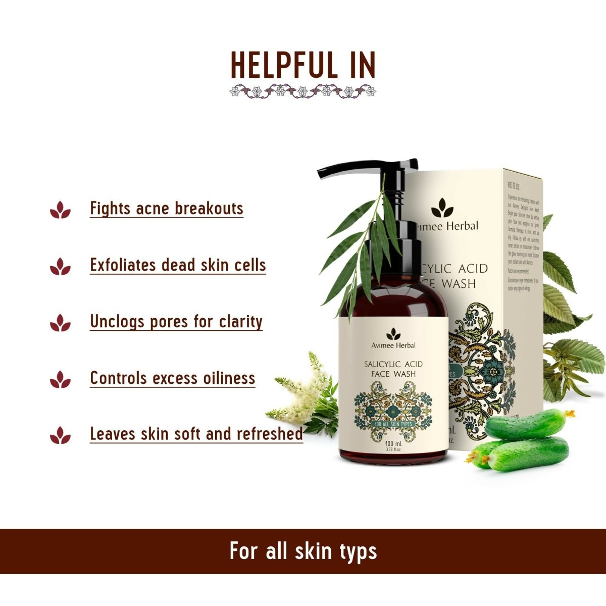 Avimee Herbal Salicylic Acid Face Wash | Grocsy