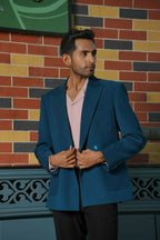 Teal Blue Smart-Casual Co-Ord Set by Hilo Design | Grocsy