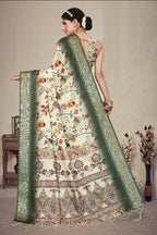 PR Fashion Multi Heavy Rich Cotton Silk Digital Print & Jacquard Saree | Grocsy