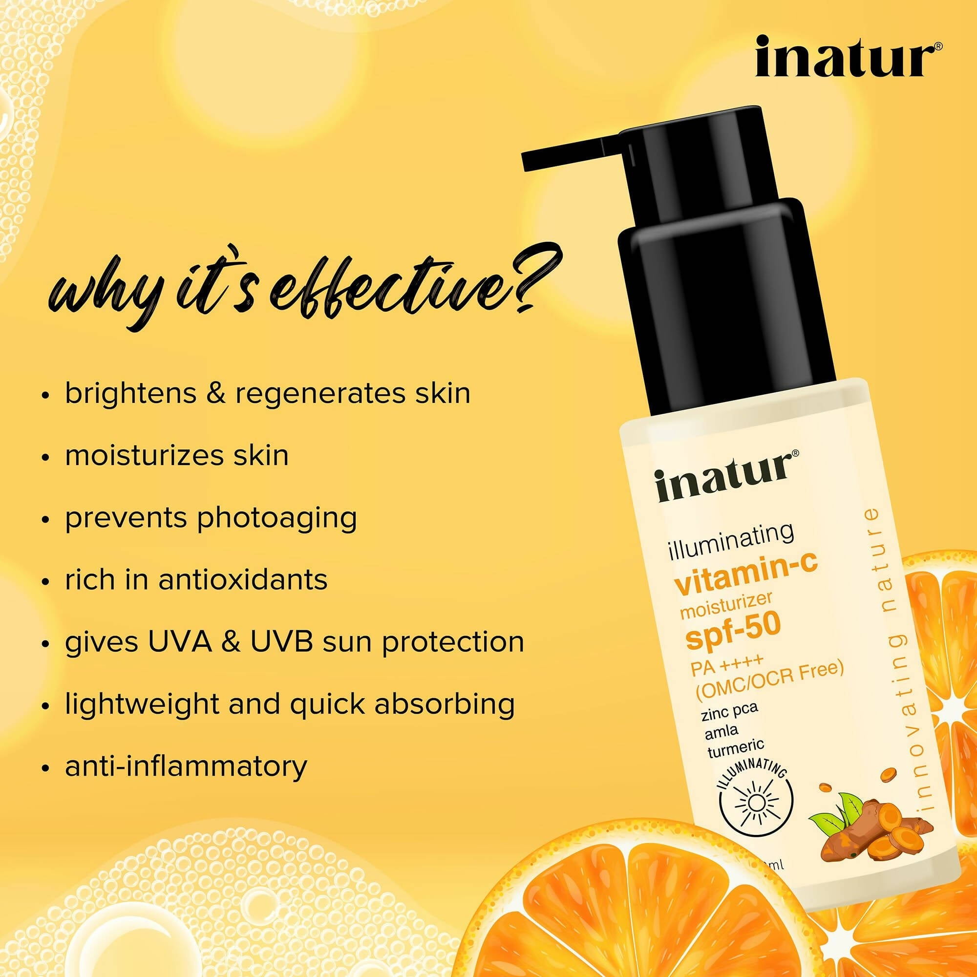 Inatur Vitamin C Sunscreen SPF-50 | Grocsy