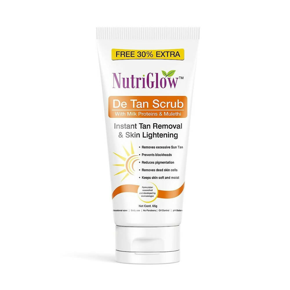 NutriGlow De Tan Scrub With Milk Protein & Mulethi | Grocsy