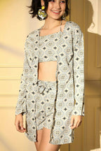 Grey Platinum Creap Printed Co-Sets - Femella | Grocsy