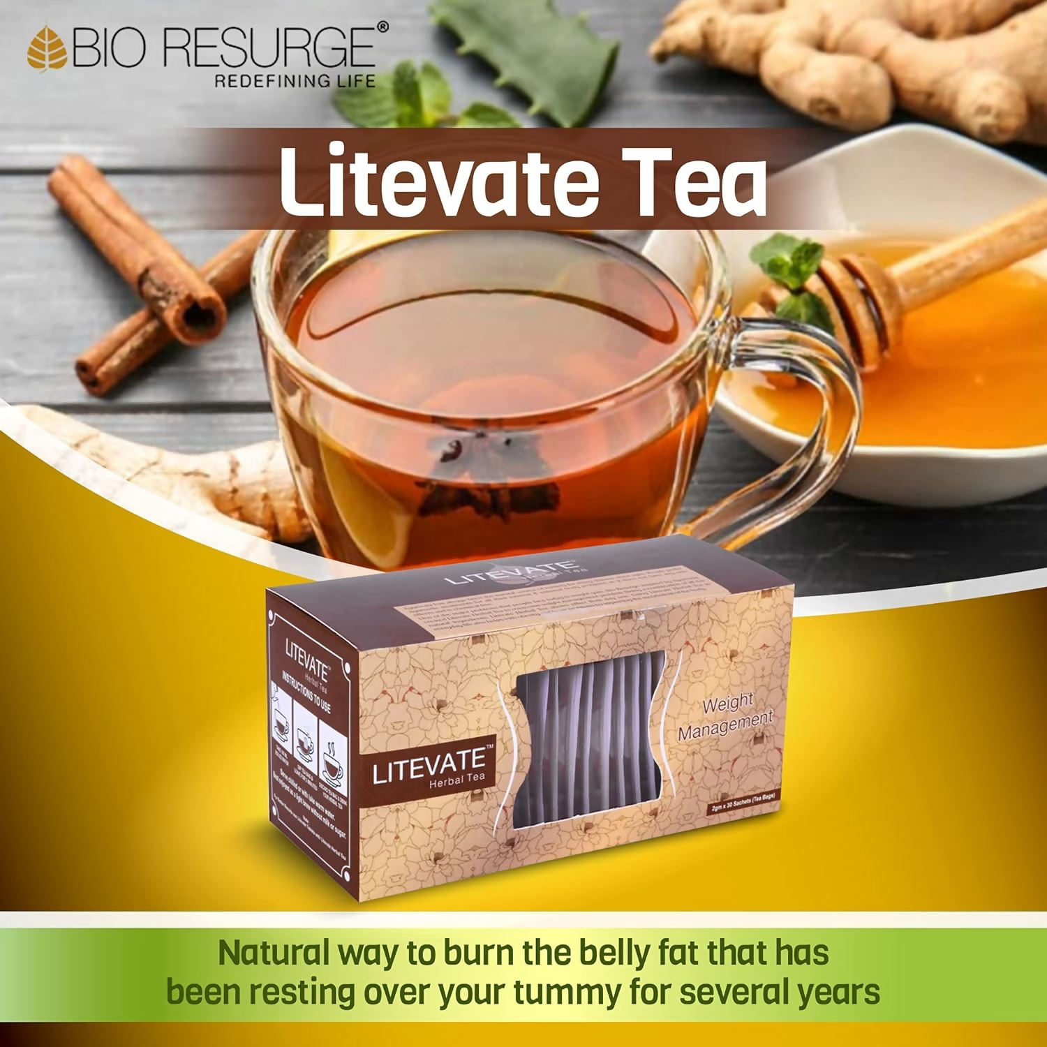 Bio Resurge Life Litevate Herbal Green Tea | Grocsy