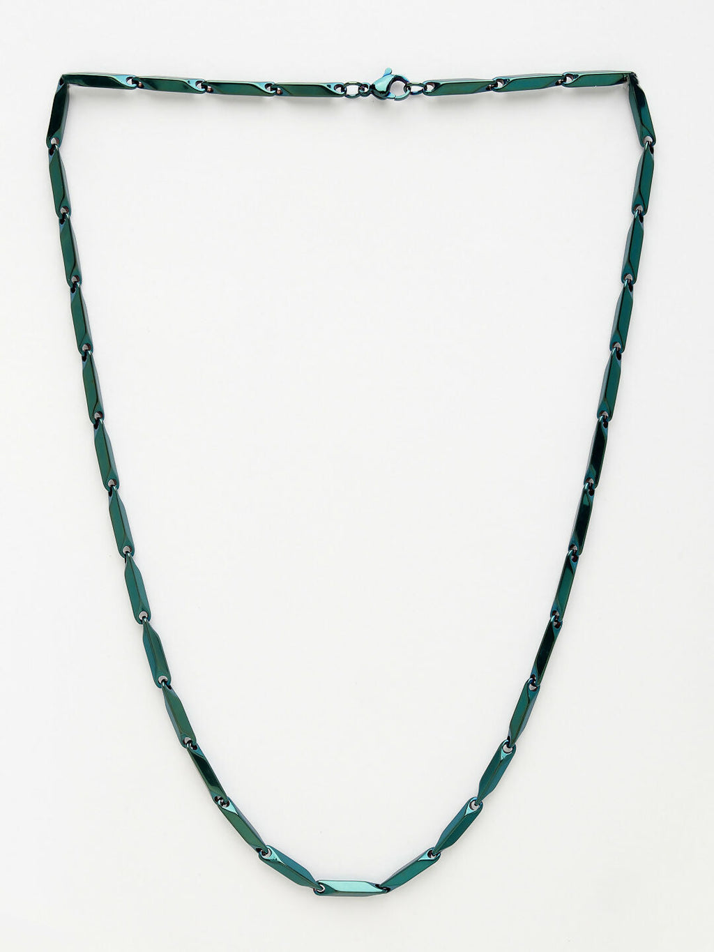 NVR Men's Green Rhodium-Plated Stainless Steel Chain | Grocsy