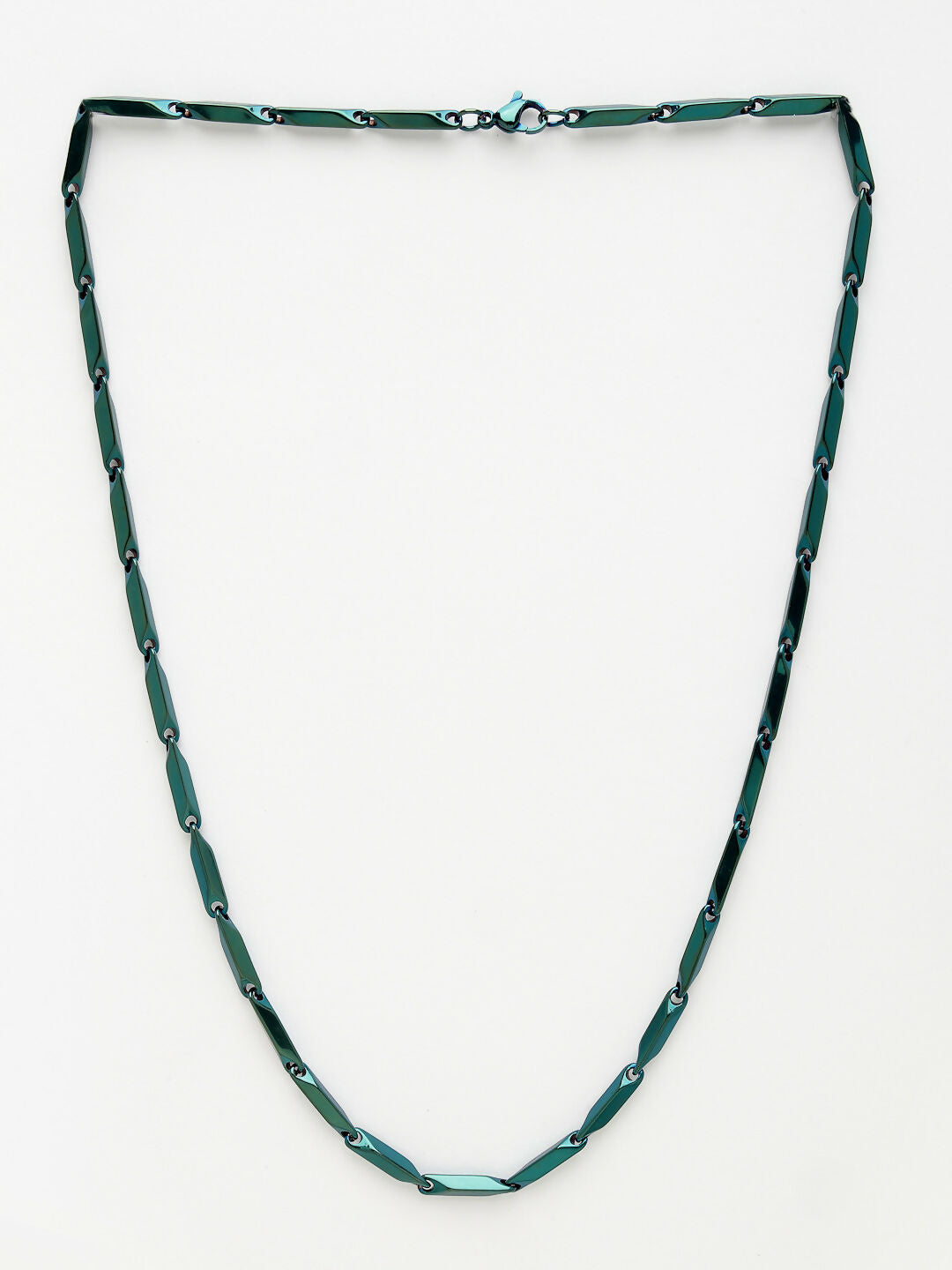 NVR Men's Green Rhodium-Plated Stainless Steel Chain | Grocsy