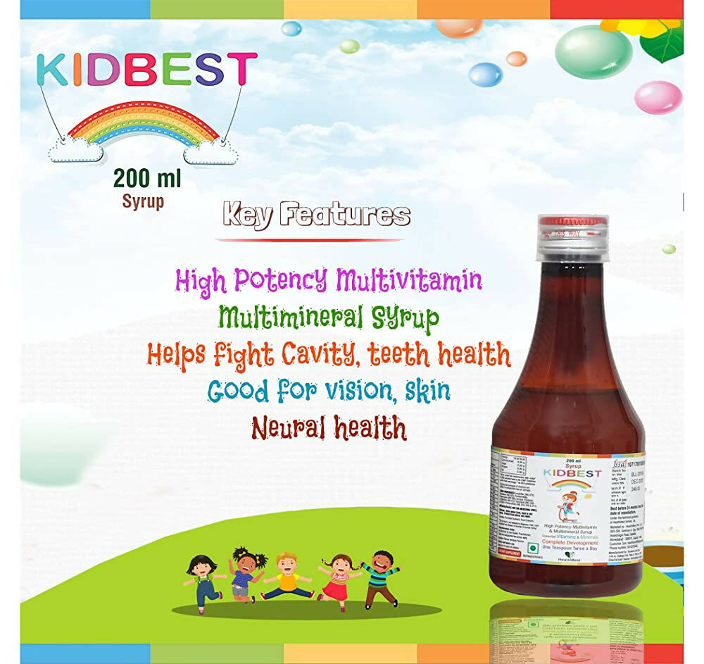 HealthBest Kidbest Multivitamin & Multimineral Syrup for Kids | Grocsy