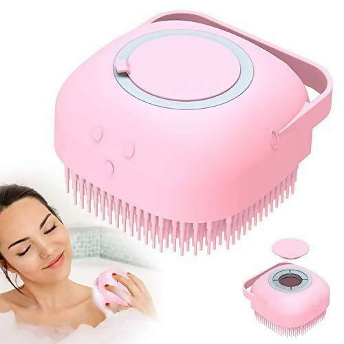 Favon Silicon Soft Cleaning Body Bath Brush with Shampoo Dispenser Scrubber for Cleansing and Dead Skin Removal | Grocsy