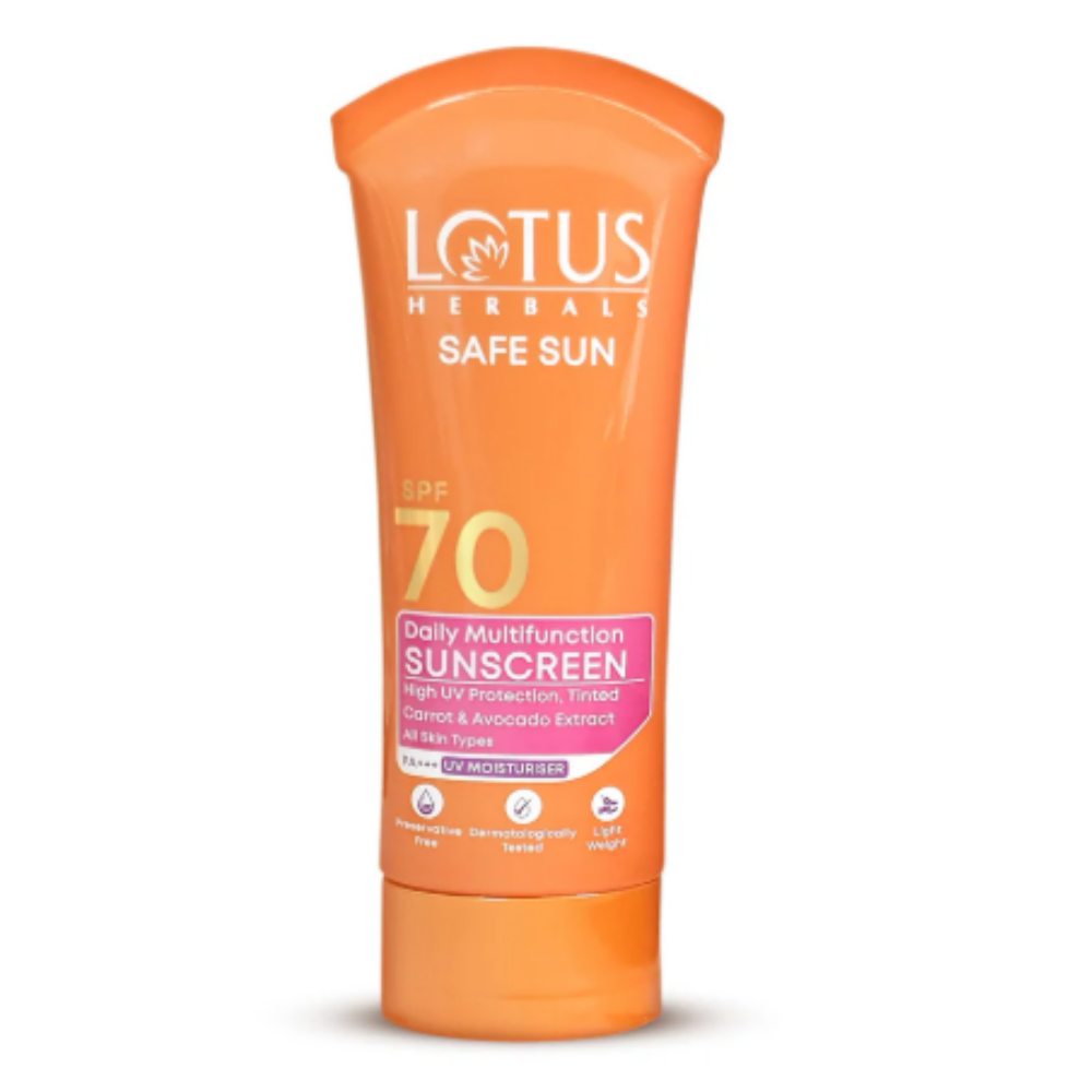 Lotus Herbals Safe Sun Daily Multi-Function Sunblock Sunscreen SPF 70 | Grocsy
