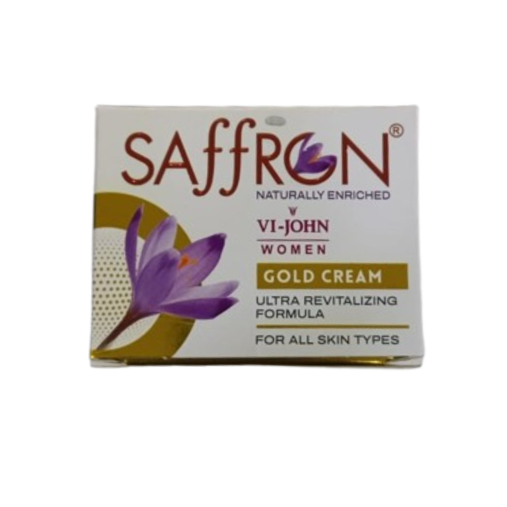 VI-JOHN Saffron Gold Skin Fairness Cream with Vitamin E & Mulberry Extracts | Grocsy