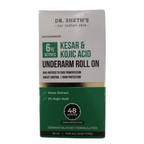 Dr. Sheth's Kesar & Kojic Acid Underarm Roll-on 6% Actives -AHA, Kojic Acid & Niacinamide, Controls Body Odor, Sweat & Fade Pigmentation | Grocsy
