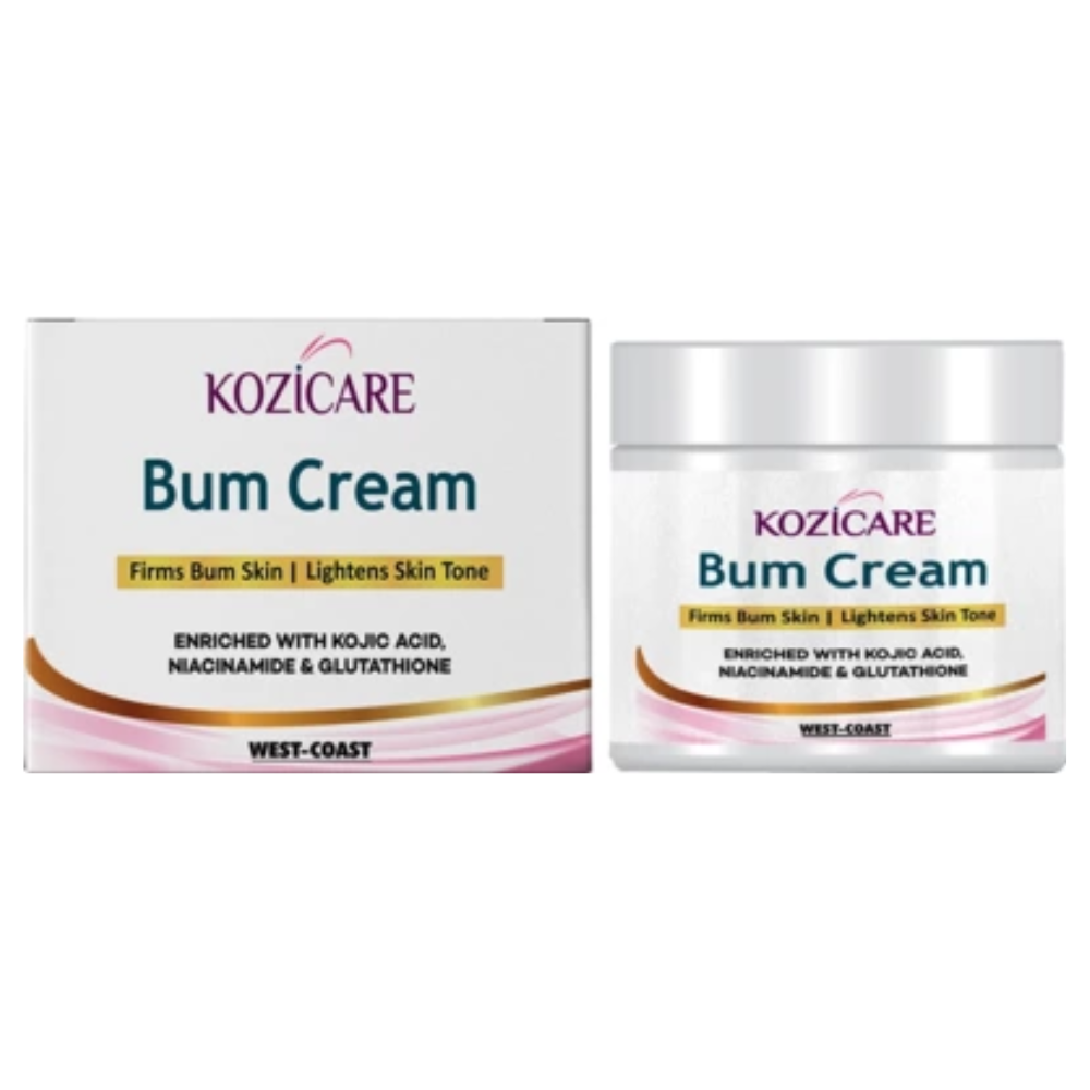 Healthvit Kozicare Bum Cream with 0.01% Glutathione, 1% Niacinamide | Grocsy