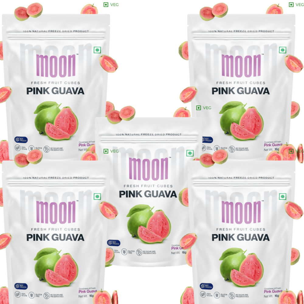 Moon Freeze Dried Pink Guava Cubes | Grocsy