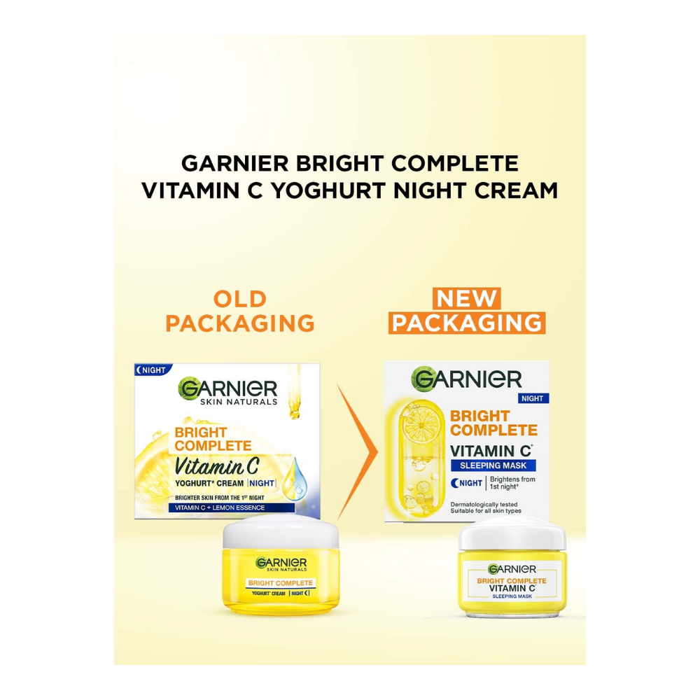 Garnier Bright Complete Vitamin C Yoghurt Night Cream - Limited Time Offer | Grocsy