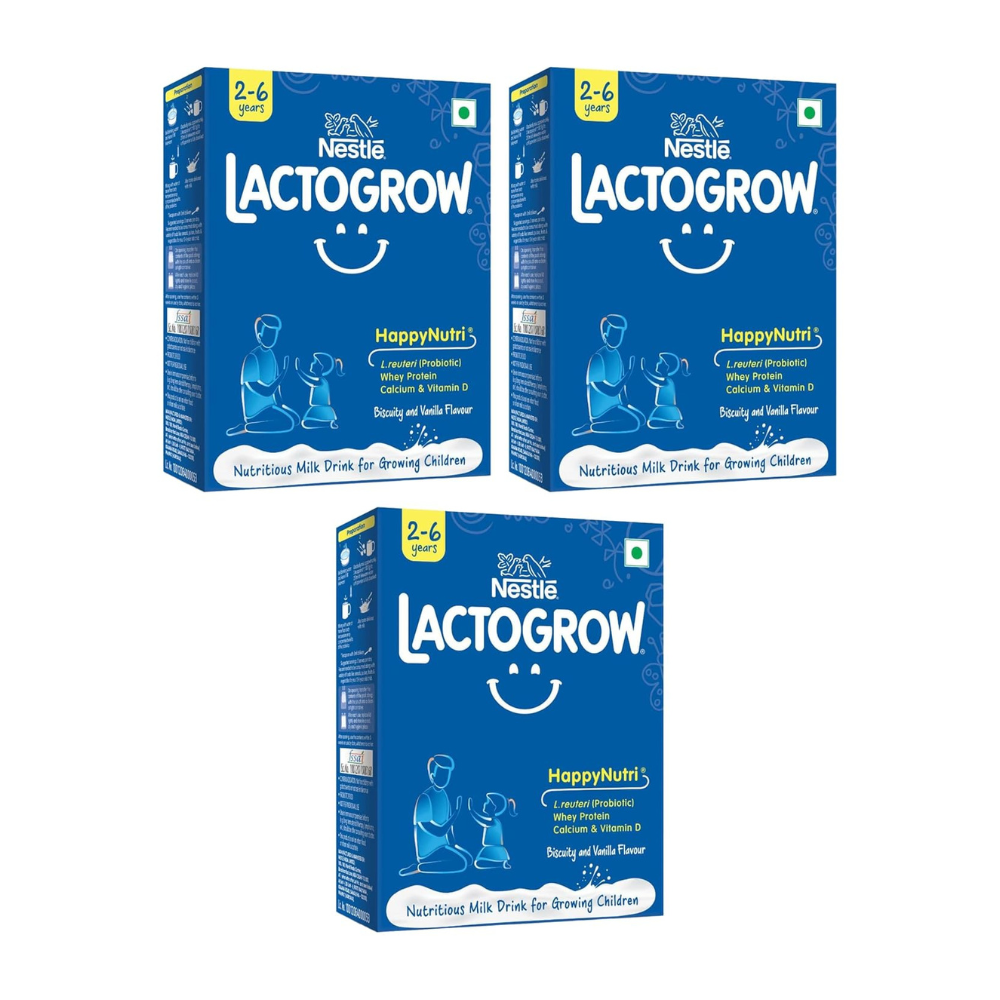 Nestle Lactogrow Nutritious Milk Drink Powder, Biscuity Vanilla Flavor (2-6 Years) | Grocsy