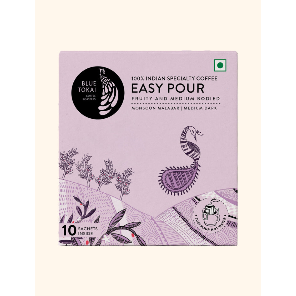 Blue Tokai Monsoon Malabar Medium-Dark Roast Easy Pour Sachets | Grocsy