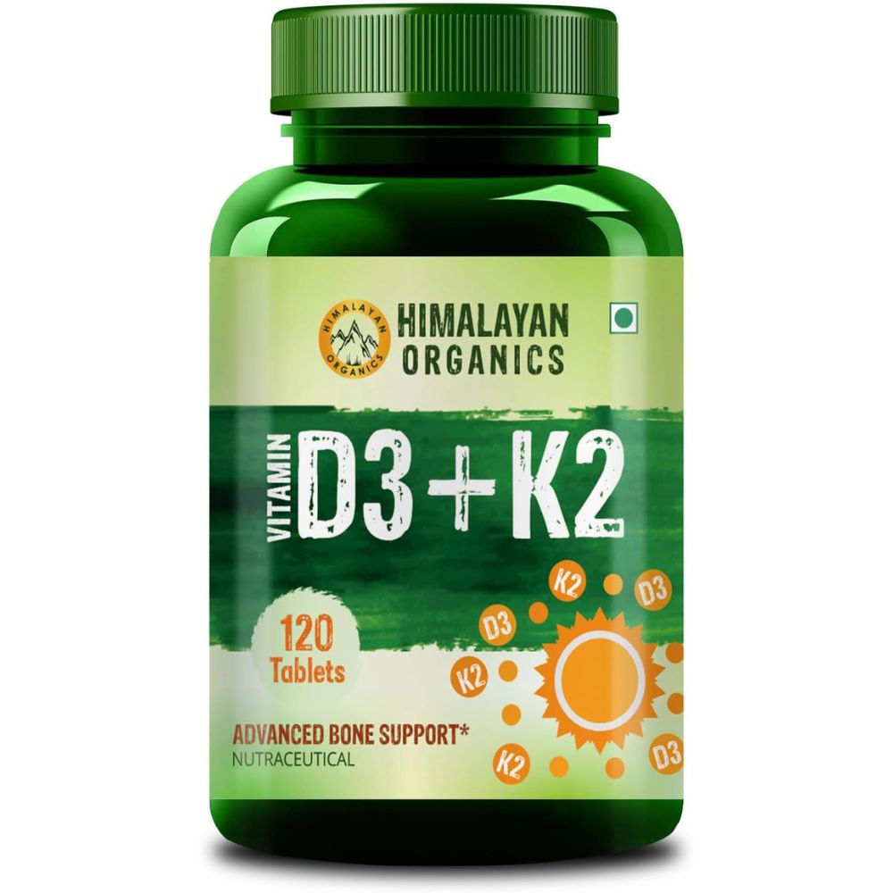 Himalayan Organics Vitamin D3 + K2 Promote Healthy Bones Nutraceutical Tablets | Grocsy