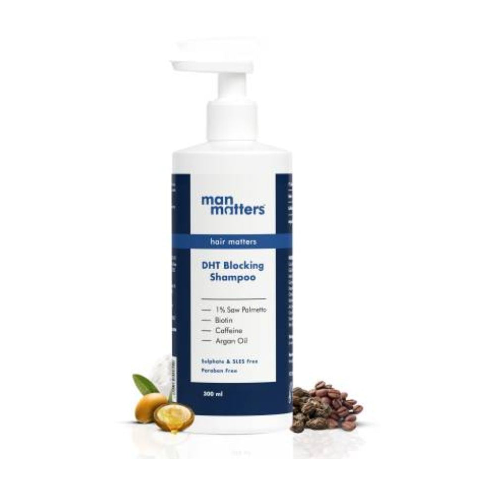 Man Matters Anti Hair Fall DHT Blocking Shampoo With Argan Oil, Biotin, Caffeine | Grocsy