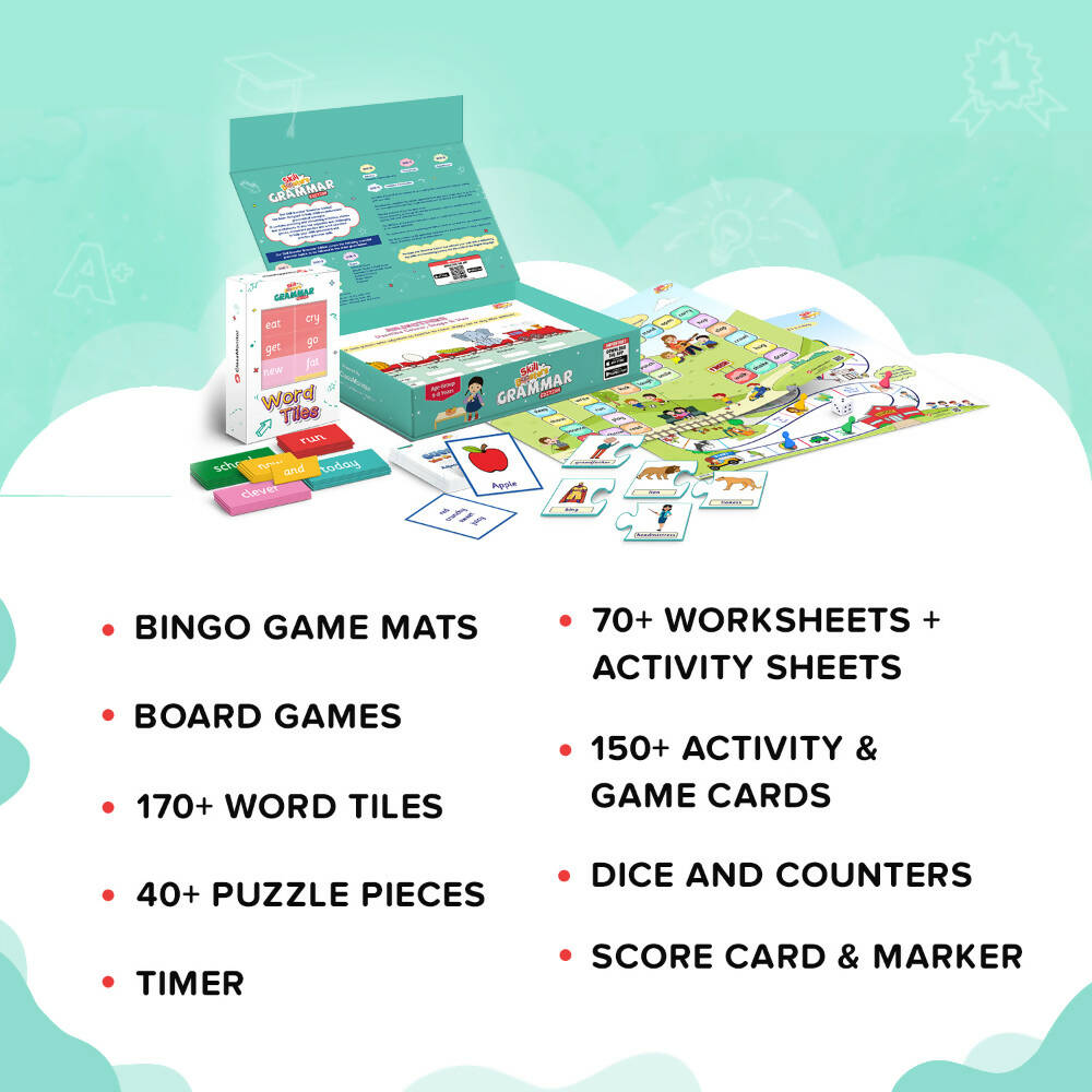 ClassMonitor English Grammar Learning Kit with Free Mobile App Skill Booster Learning Kit for kids of Age 5 - 8 Years | Grocsy