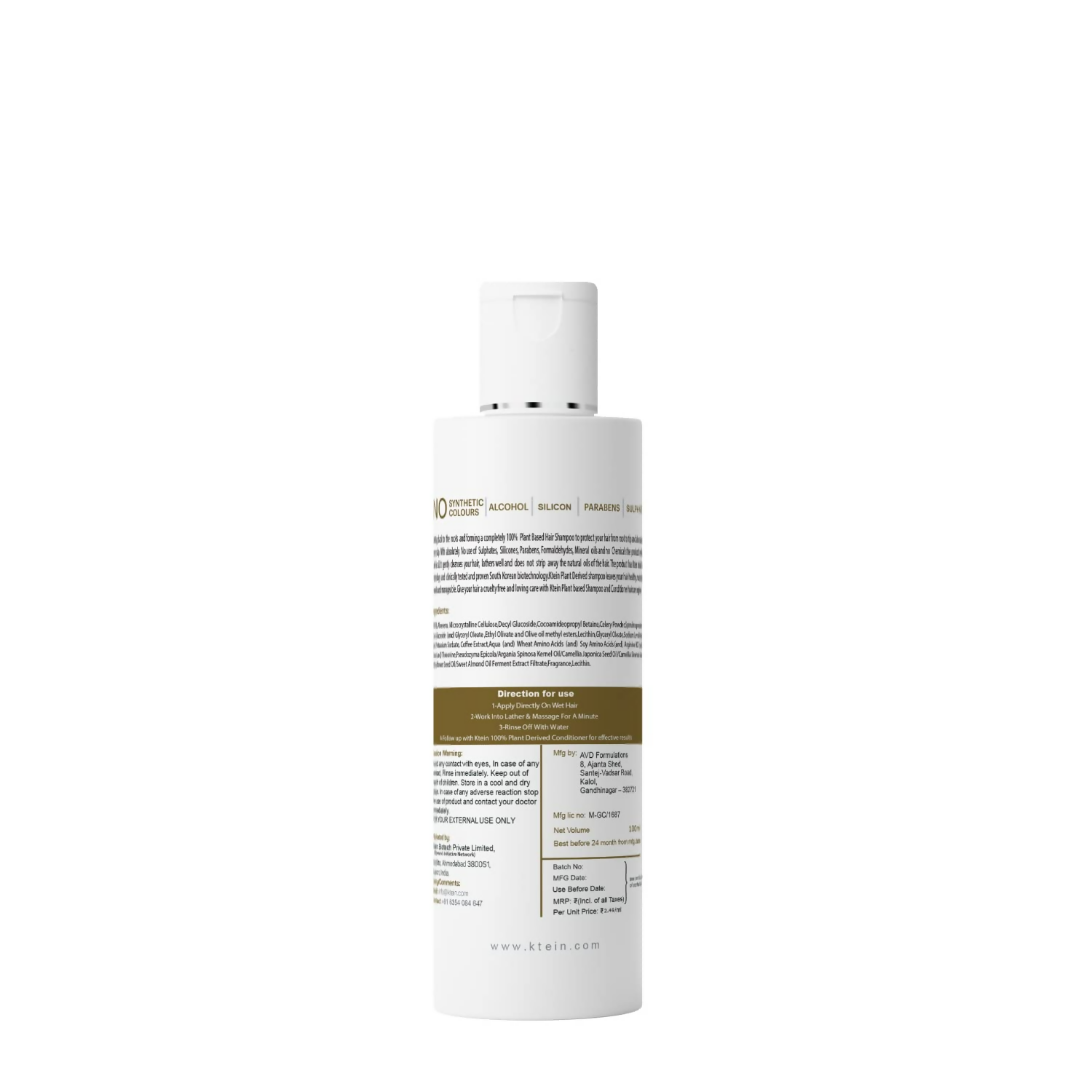 Ktein Natural Chemical Free Plant Derived Shampoo | Grocsy
