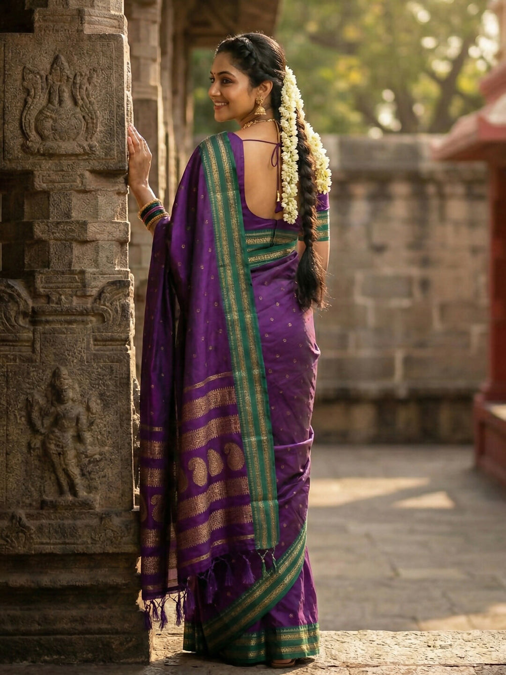Shree Shyam Fashion Purple Soft Silk Saree | Grocsy