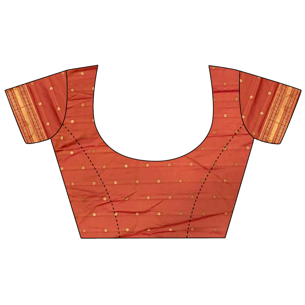 Joban Fashion Peach Banarasi Soft Silk Woven Saree | Grocsy