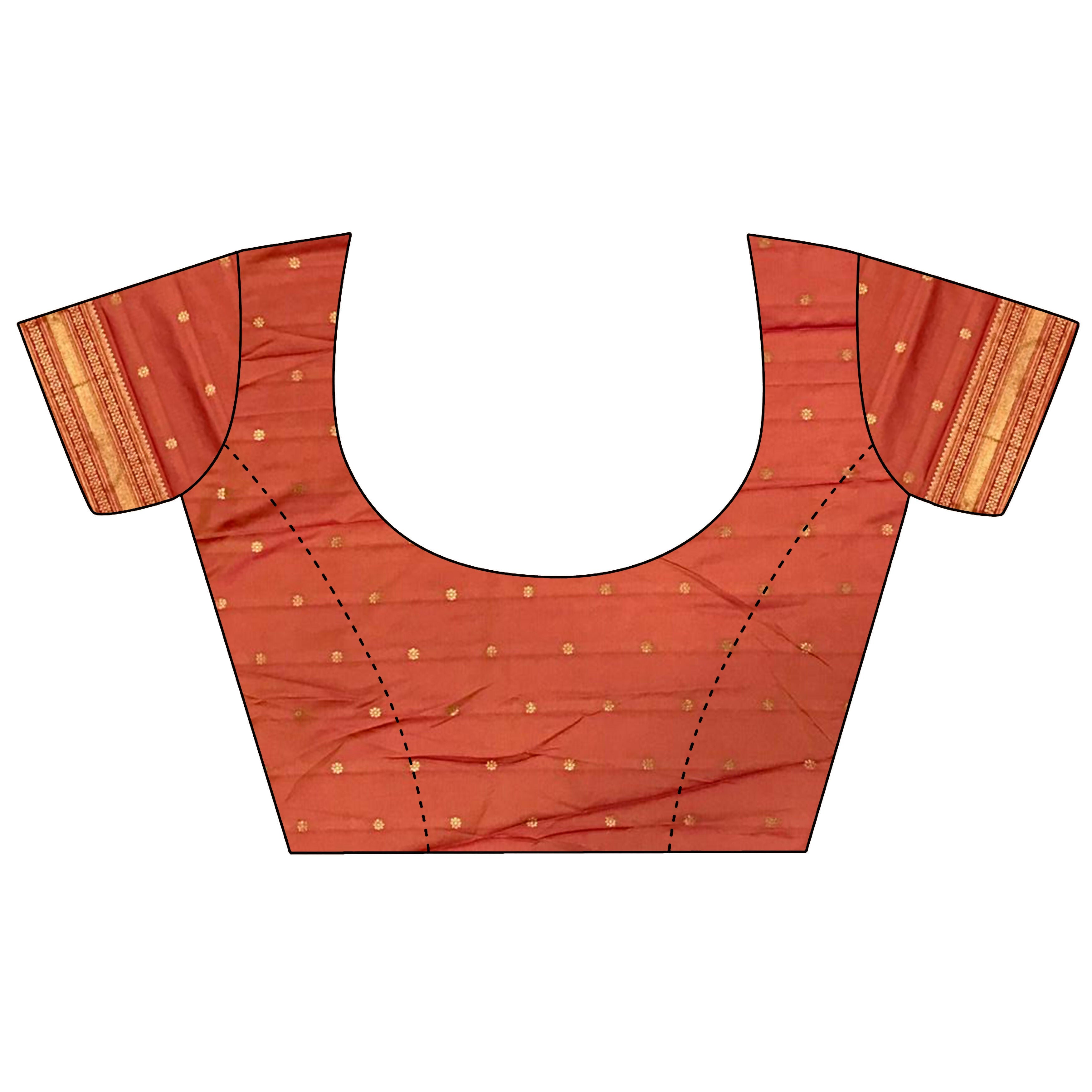 Joban Fashion Peach Banarasi Soft Silk Woven Saree | Grocsy