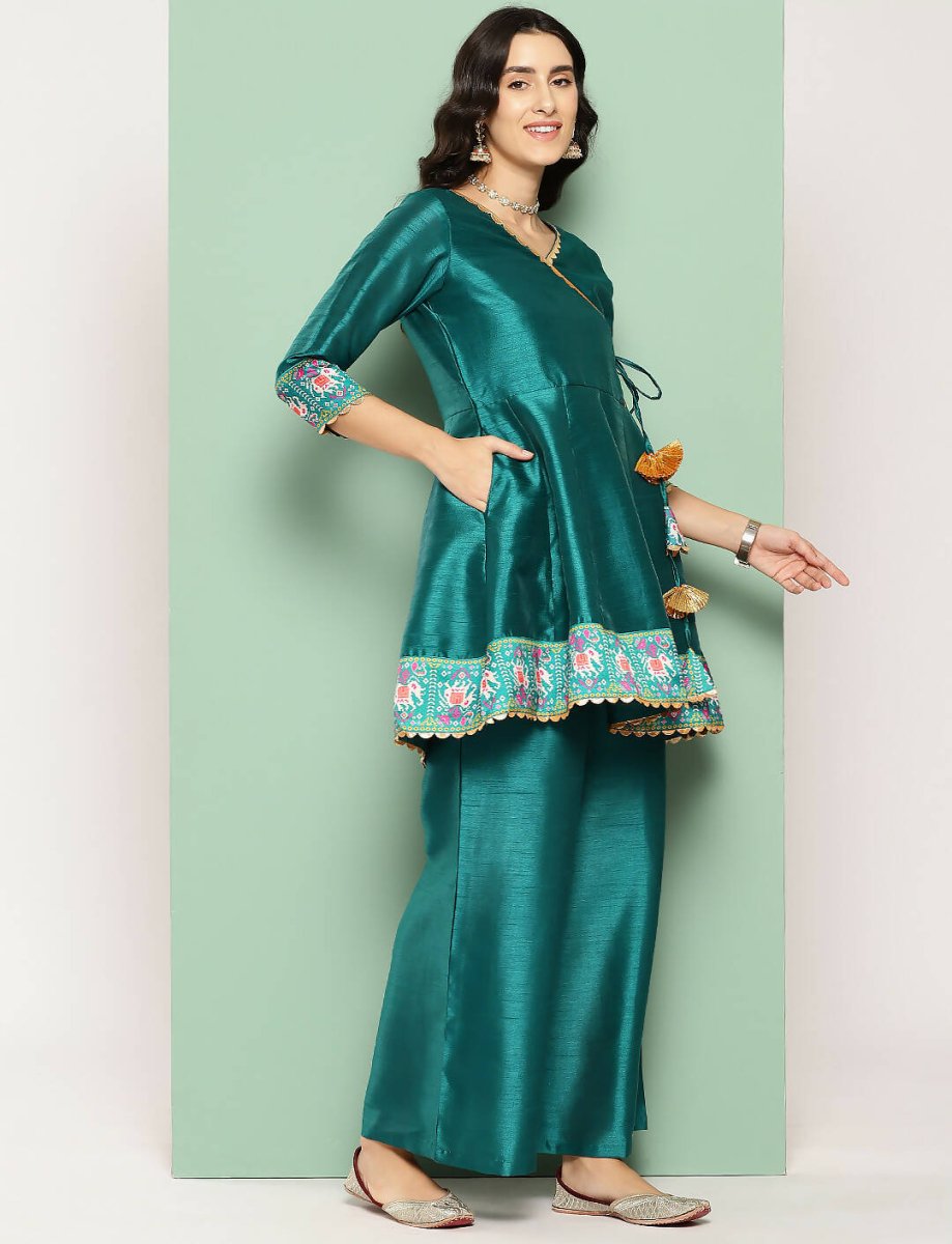Ahalyaa Women's Traditional Wear Co-ods - Green | Grocsy