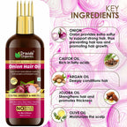 Dravida Organics Onion Hair Oil with Onion & Black Seed | Grocsy