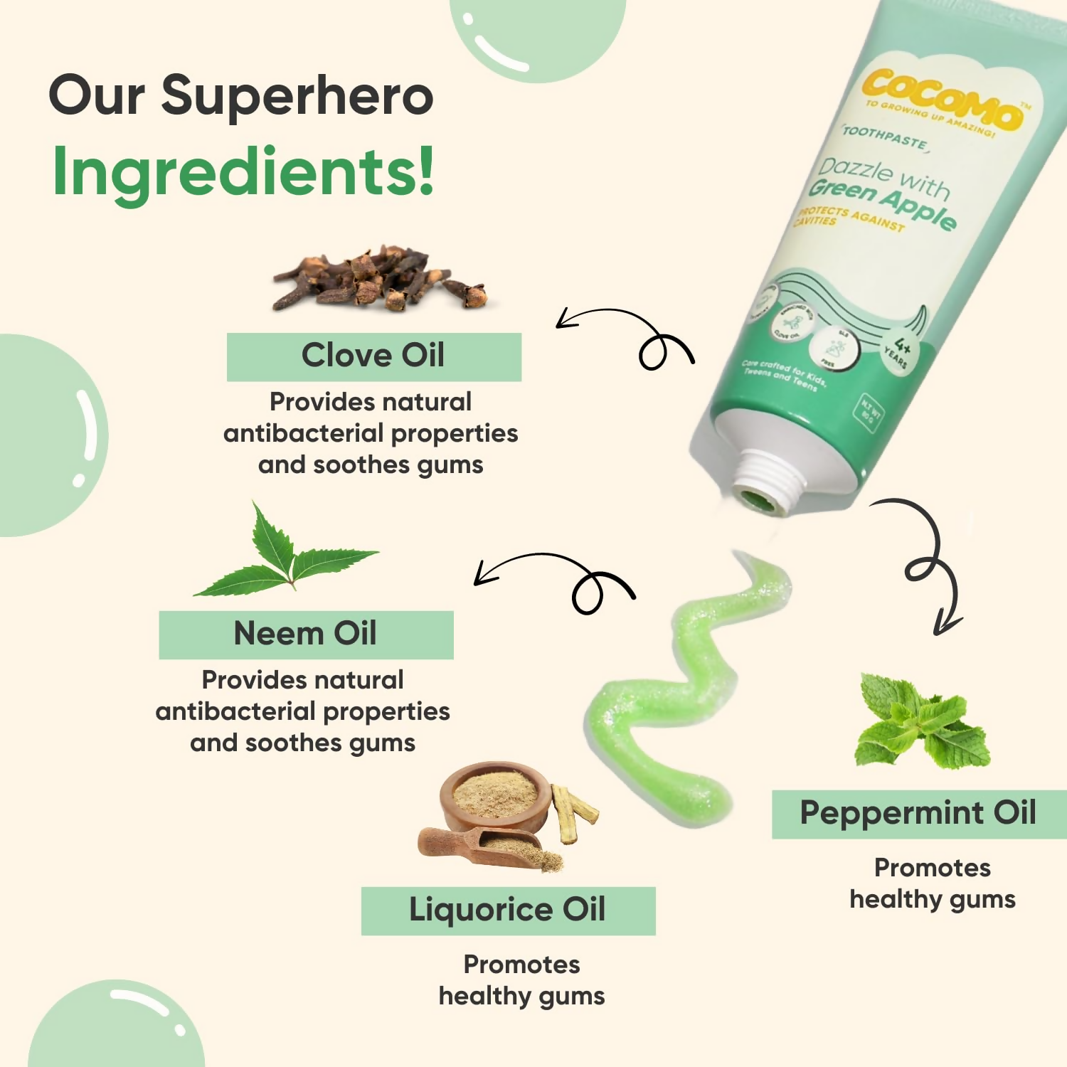 Cocomo Dazzle With Green Apple Toothpaste For Kids | Grocsy