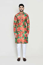 Joban Fashion Green Colored Modal Silk Fabric Kurta With Straight Fit Pant | Grocsy
