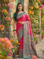 Shree Shyam Fashion Pink Pochampally Silk Saree | Grocsy