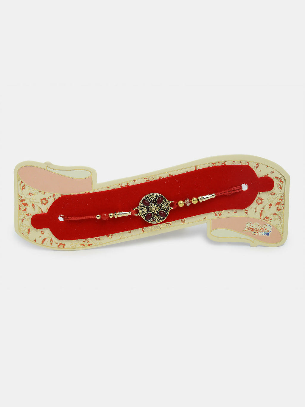 NVR Men Set of 4 Multicolor Stone-Studded Rakhi With Roli Chawal & Chocolate | Grocsy