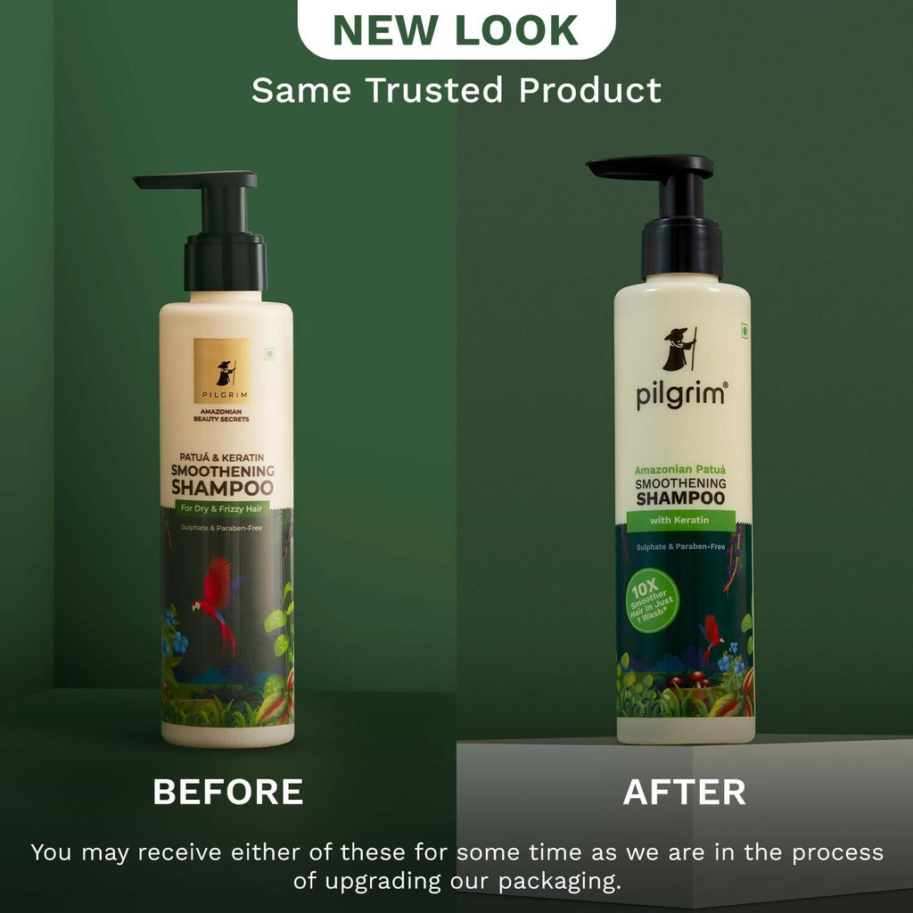 Pilgrim Patuá & Keratin Hair Smoothening Shampoo For Dry & Frizzy Hair, For Hair Smoothening & Healthy Scalp | Grocsy