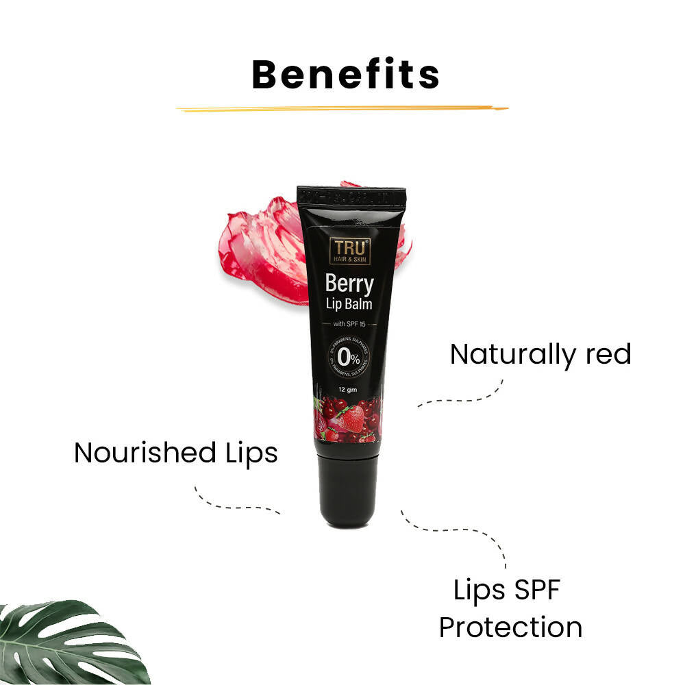 Tru Hair & Skin Berry Lip Balm With SPF 15 | Grocsy