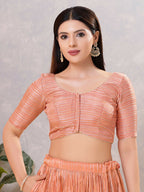 Joban Fashion Women Silk Peach Stitched Blouse | Grocsy