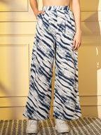 Blue Crepe Digital Printed Top With Matching Trouser - Shivani | Grocsy