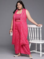 Ahalyaa Women's Traditional wear Co-ords - Pink | Grocsy