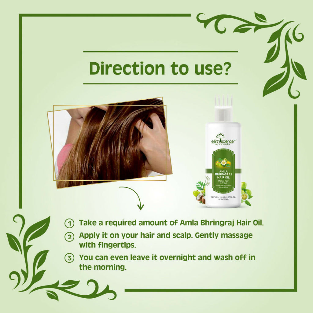 Earth Science Ayurveda Amla & Bhringraj Hair Oil | Grocsy