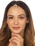 NVR Women's Trending Stylish Gold-Polished Maang Tikka | Grocsy