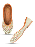 Desi Colour Women Indian Ethnic Footwear-Grey Emb | Grocsy