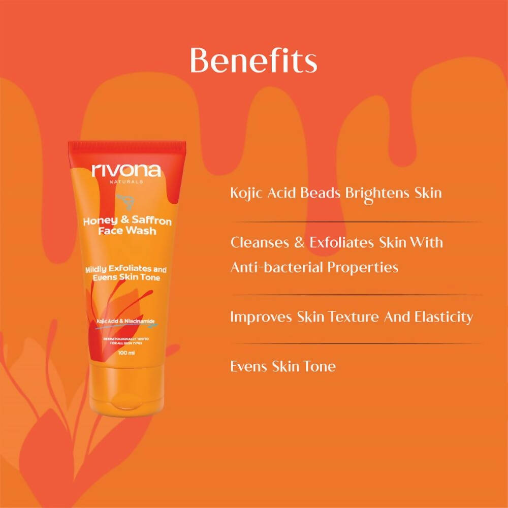 Rivona Naturals Honey & Saffron Face Wash | Grocsy