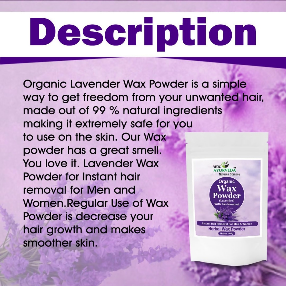 VedicAyurveda Herbal Wax Powder - Lavender | Grocsy